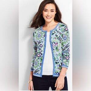 Talbots Blooming Paisley Cardigan Size Large